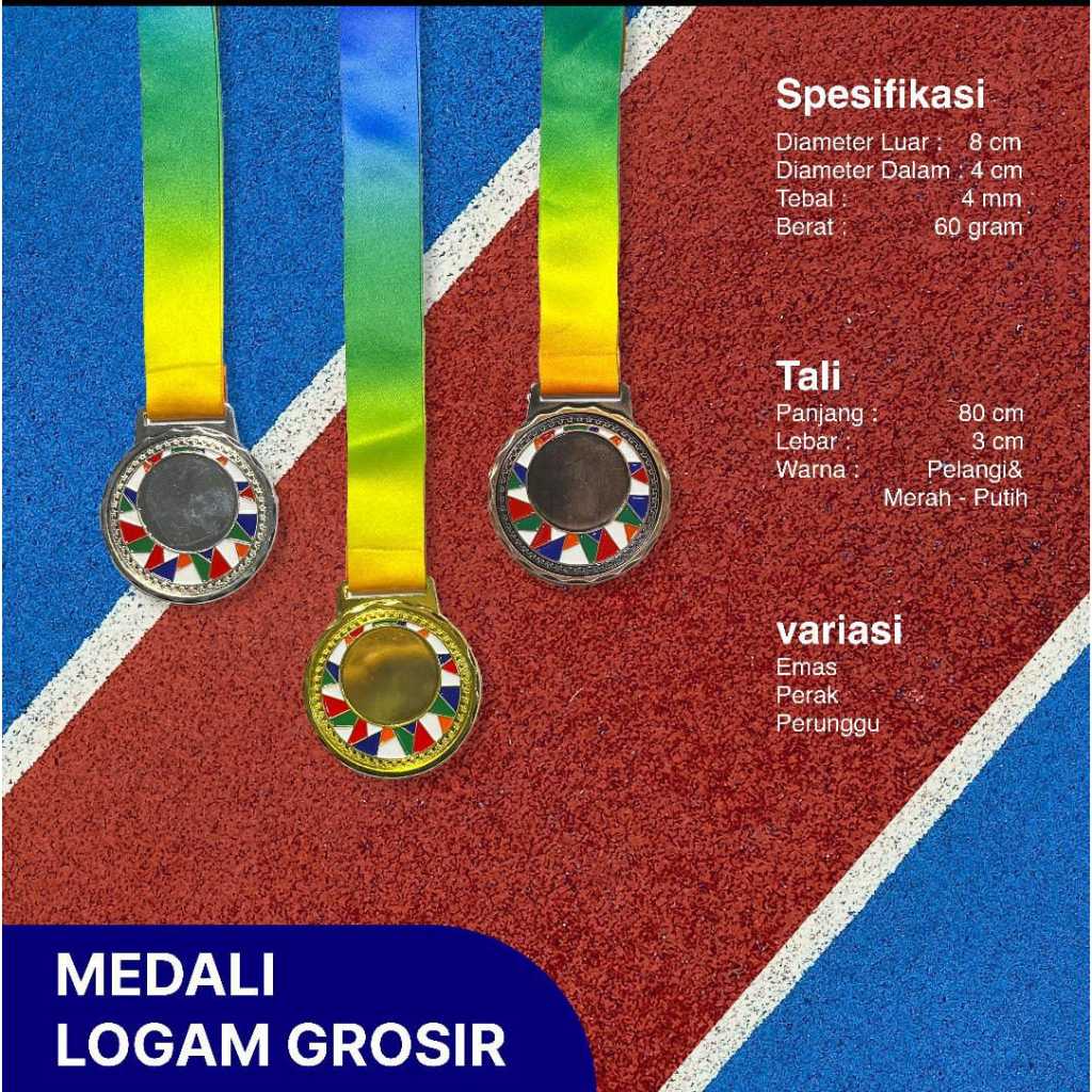 Medali Kejuaraan Fun Run Logam Emas/Perak/Perunggu Custom