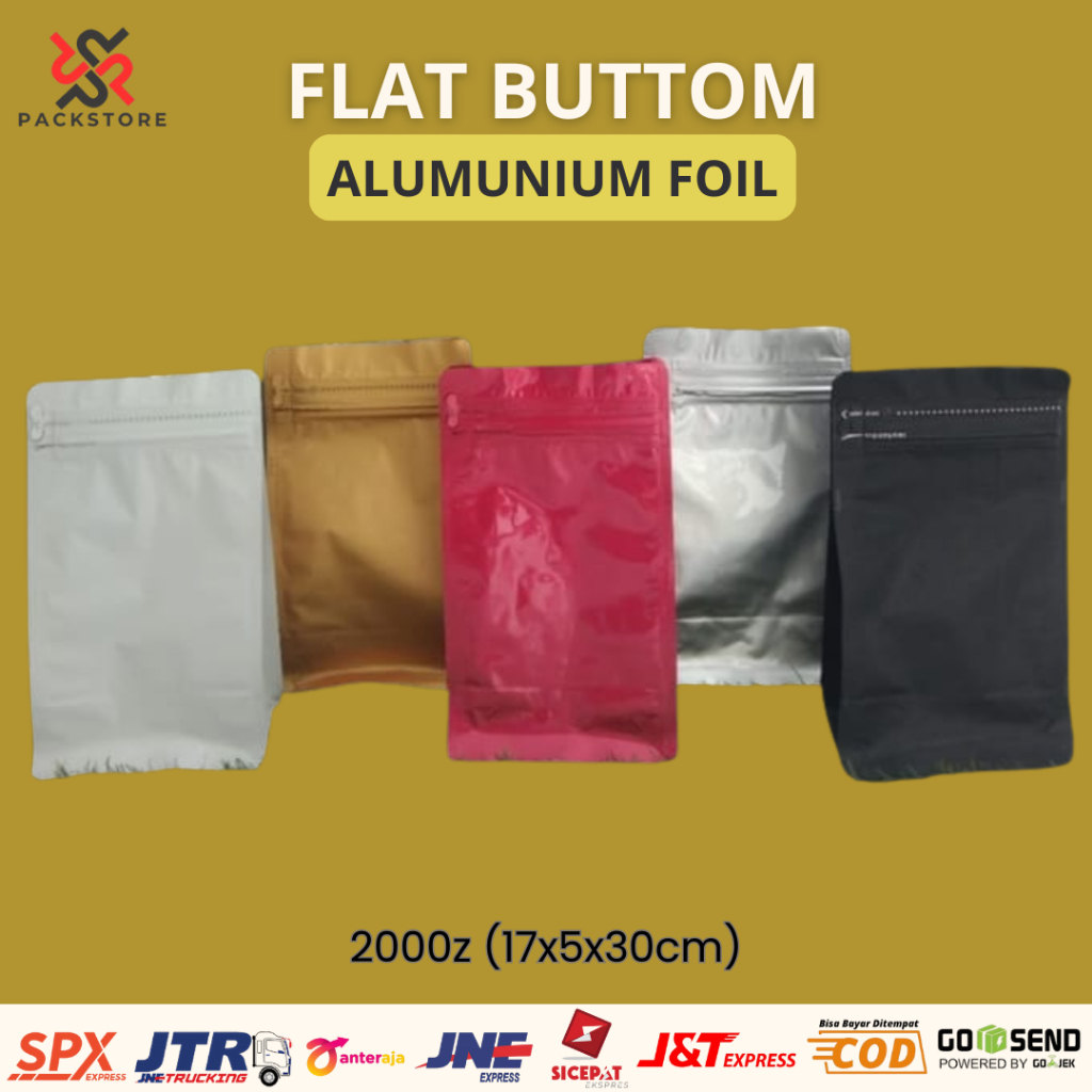 (10pcs) Flat Buttom KPACK/17.5x30x8/kemasan kopi bubuk/2000z/kantong alufoil