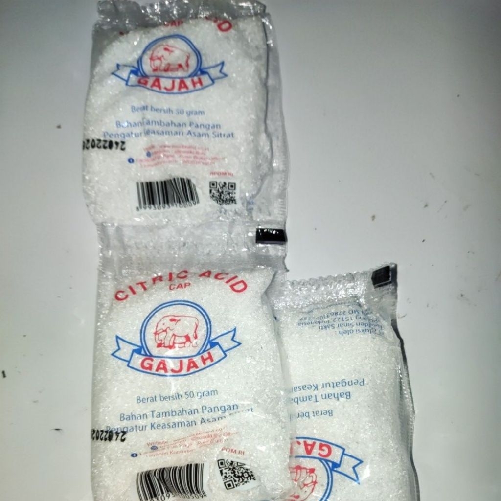 

citric acid cap gajah renteng isi 5 biji