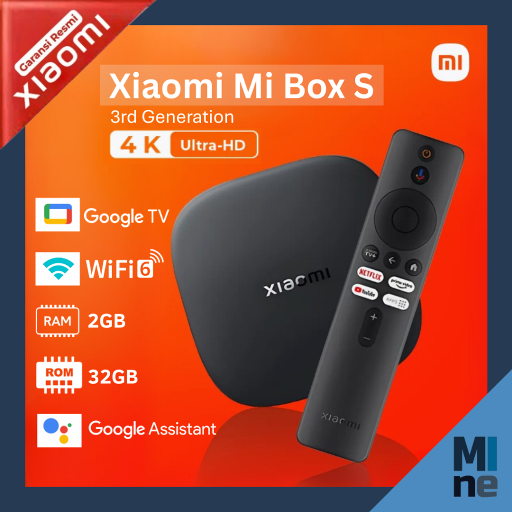 Xiaomi TV Box S (3rd Gen) 4K UHD Image Quality HDR10 Dolby Vision WiFi-6 Google TV Mi Box Smart TV A