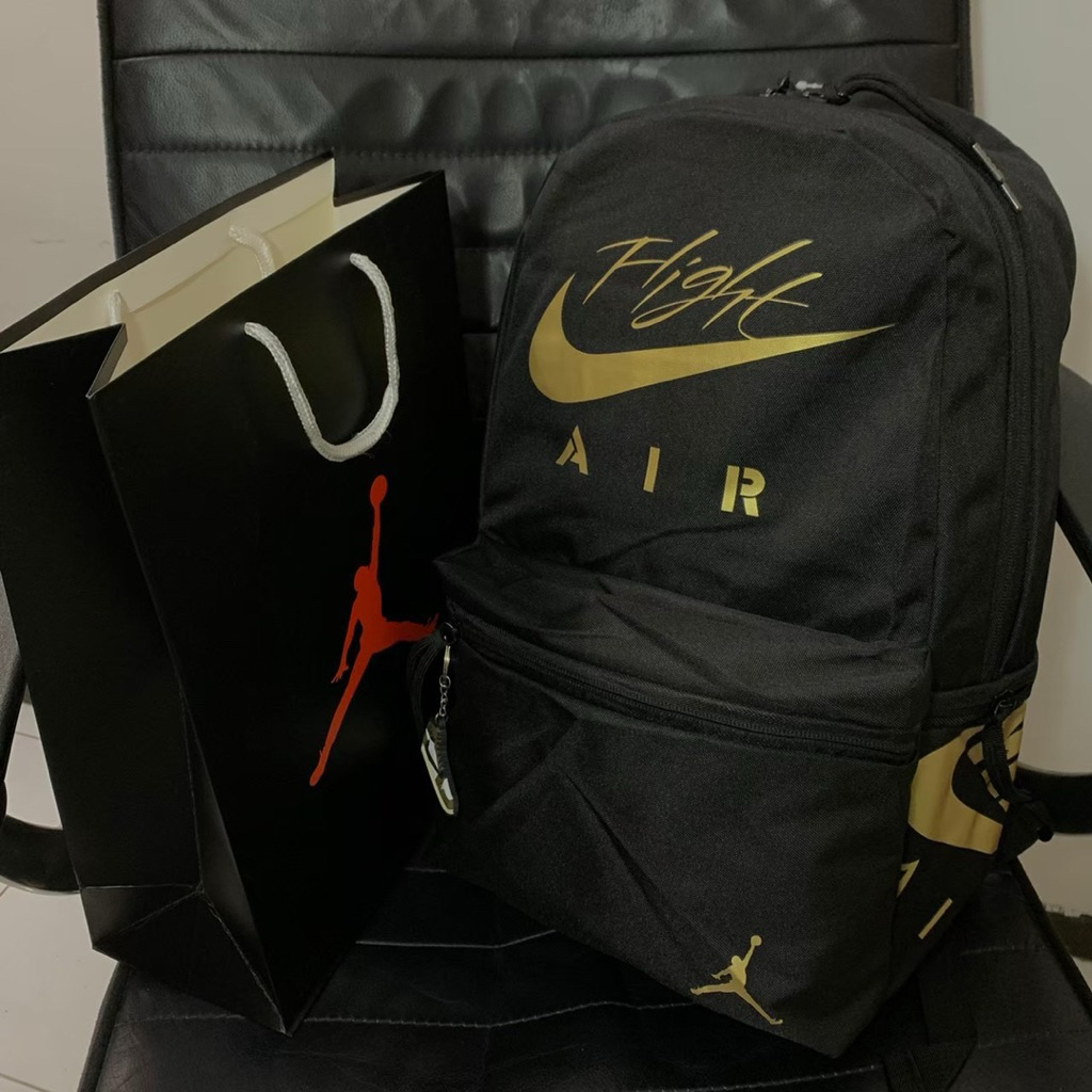 BACKPACK AIR JORDAN FLIGHT AIR BLACK GOLD // TAS RANSEL SEKOLAH