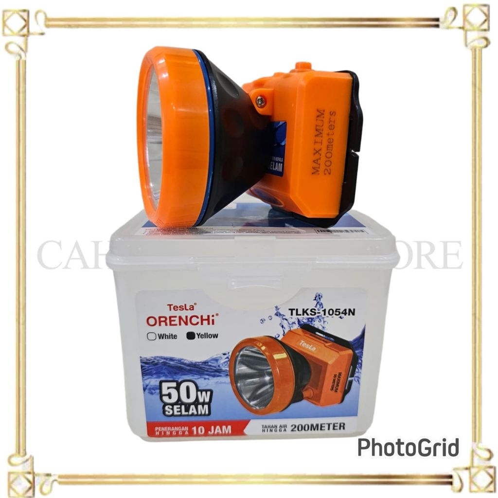 Senter Kepala TESLA Selam 50 Watt / Senter Menyelam Diving/ Tesla Orenchi TLKS-1054N  / LED Super Te