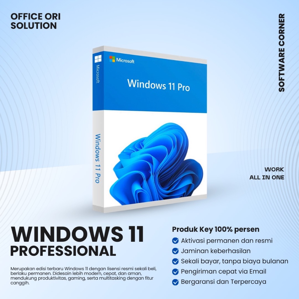 Windows 11 & 10 Pro Ori Permanen Digital Lisensi Key Original Liftime