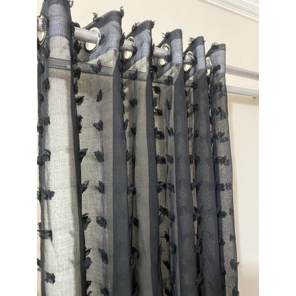 gorden jendela minimalis warna hitam polos vitrase gorden polos import tebal serut