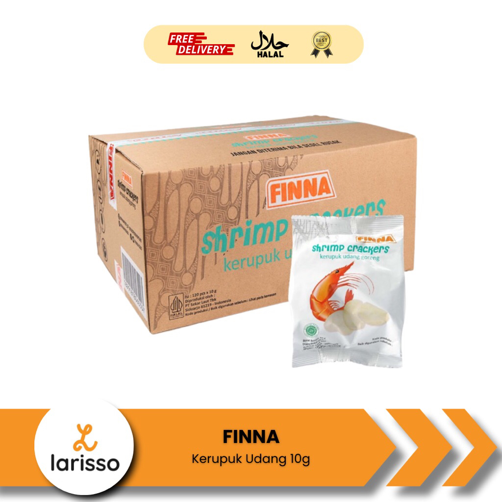 

Finna Shrimp Crackers [1 DUS Isi 120Pcs] - Finna Kerupuk Udang Goreng