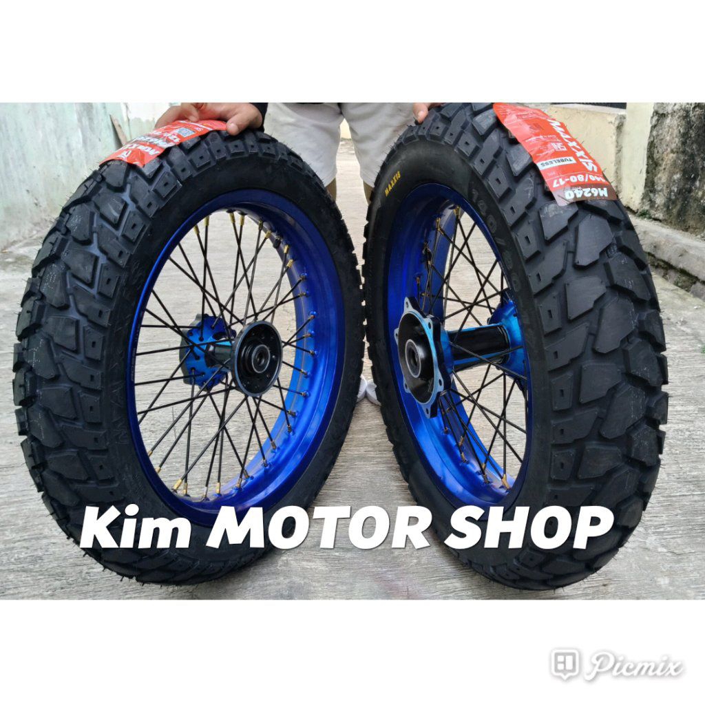 Velg SuperMoto Yamaha Wr155 300-350-17 Tromol Ori Ban Semi Trail Jumbo