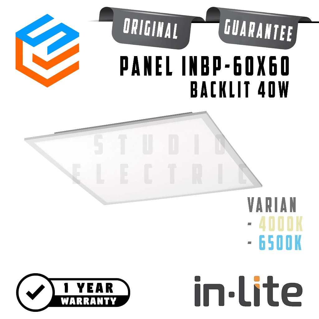 Inlite INBP-6060 LED Lampu Downlight 60X60 Backlit Slim Panel 40W Kuning / Putih - In-Lite 40 W 40Wa