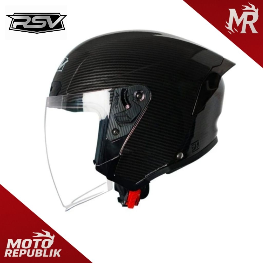 (ORIGINAL RSV) HELM RSV NEW WINDTAIL CARBON GRAPHIC SINGLE VISOR HELM HALF FACE