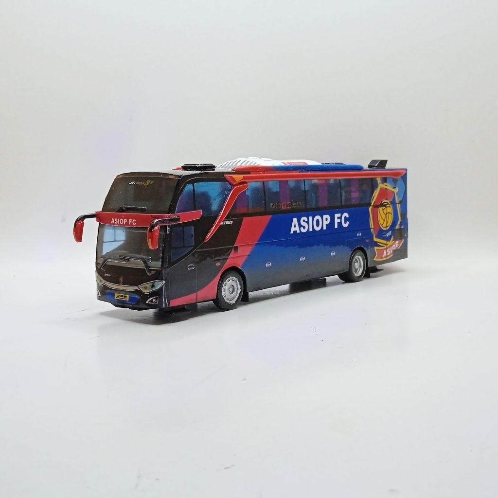 Miniatur bus Custom bola ASIOP FC body Jetbus3+ skala 1:64