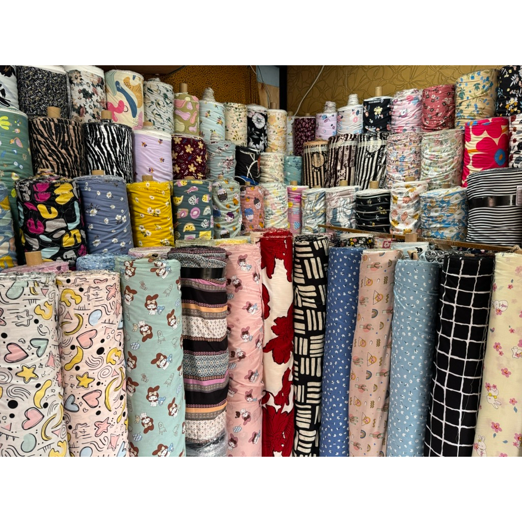 kain katun rayon viscose-bahan rayon premium-70 Pilhan motif-rayon meteran