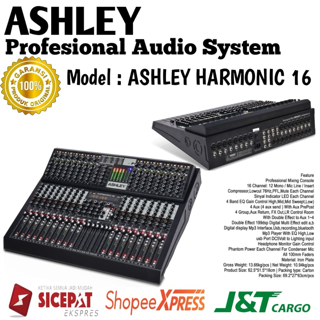 Mixer Ashley Harmonic 16 Original Mixer Ashley 16 Channel