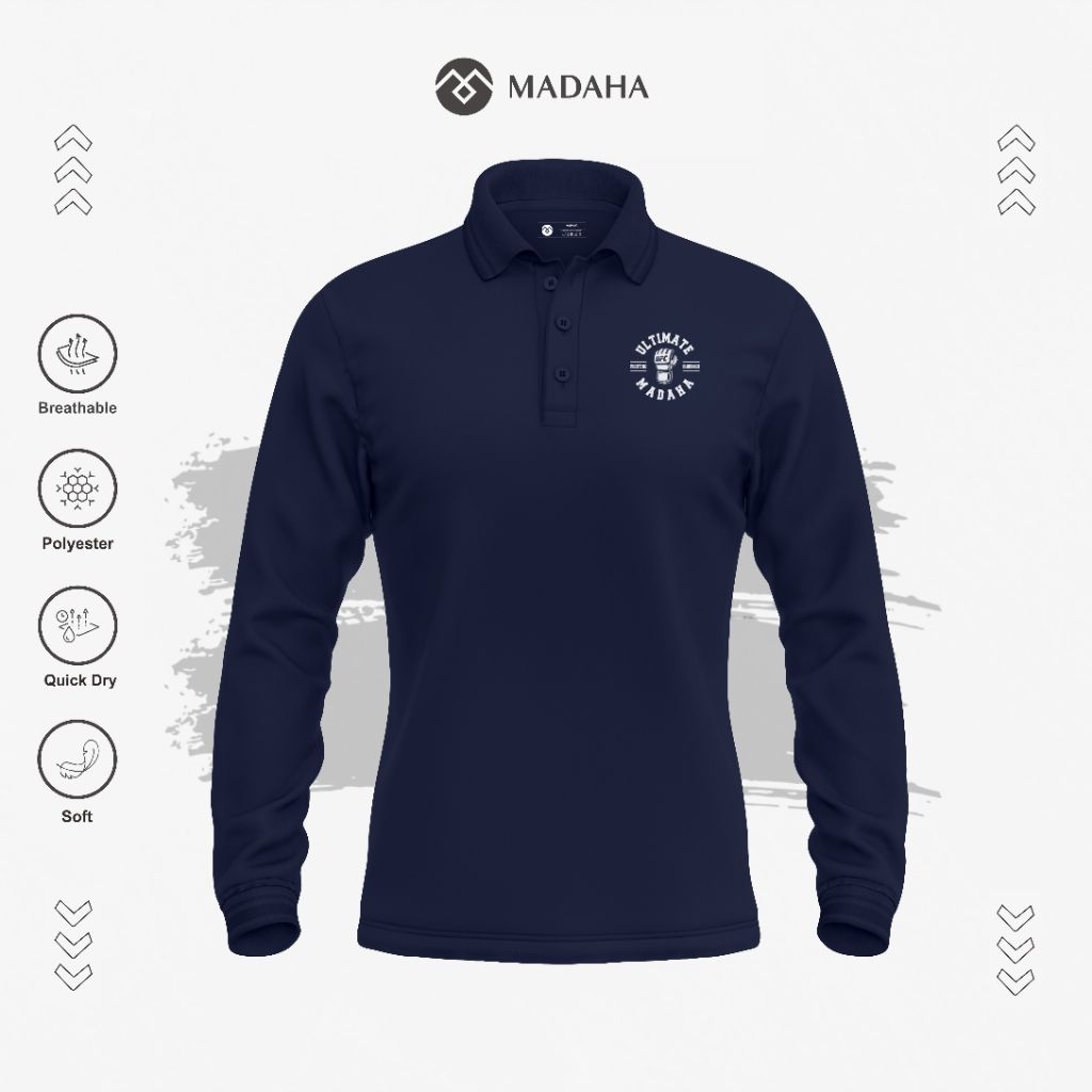 Madaha Polo shirt Dry Fit Kaos Kerah Lengan Panjang Jersey Olahraga Ultimate Fighting Championship