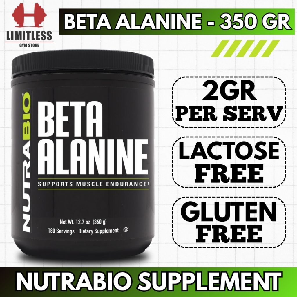 Nutrabio USA BETA ALANINE 3200mg - 180 servings 360gr VO2 Max Endurance Booster