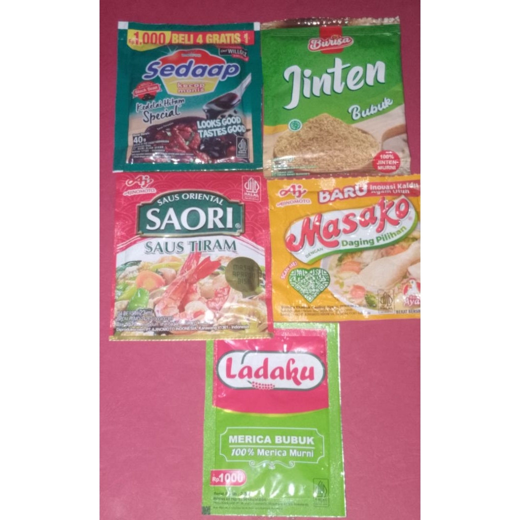 

Kecap Sedaap+Masako+Saori Saus Tiram+Jinten Bubuk 5 gram+Ladaku Paket 4S (TRB180)