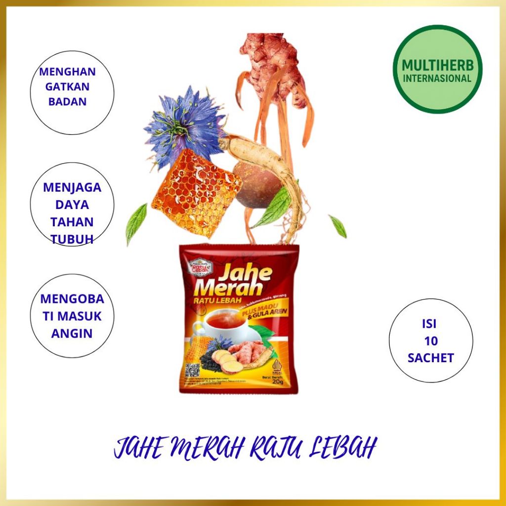 

RATU LEBAH JAHE MERAH PLUS GULA AREN 20 GRAM MENJAGA DAYA TAHAN TUBUH DAN MENCEGAH MASUK ANGIN