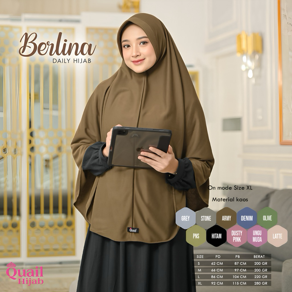 Quail Hijab - BERLINA HIJAB ANAK DAN DEWASA ORI QUAIL JILB