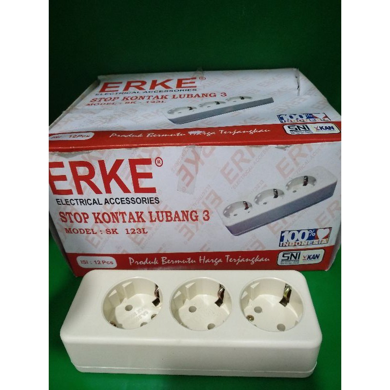 STOP KONTAK 3 LUBANG ERKE