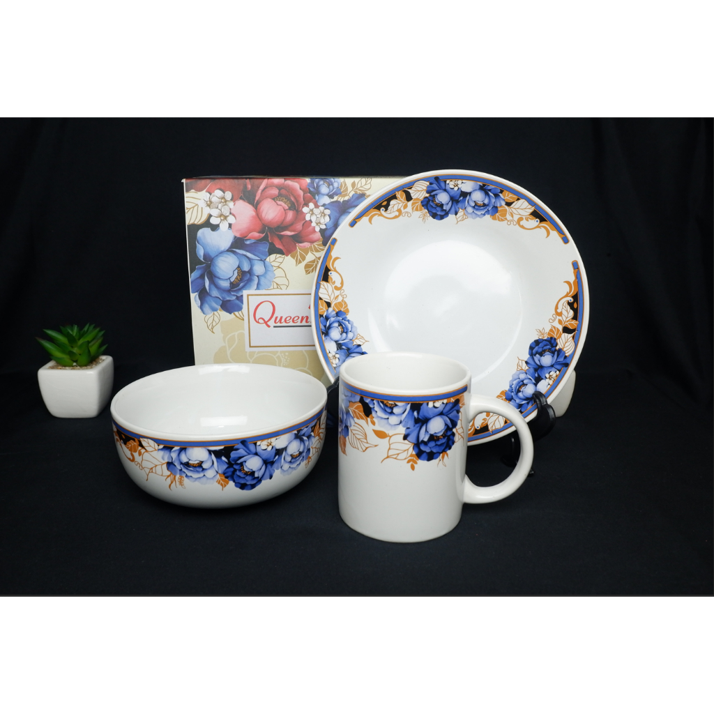 Dinner Set Hana ASST - Merah, Biru