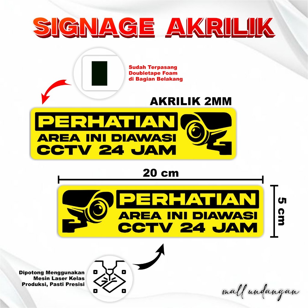 

AKRILIK SIGN CCTV - AKRILIK PINTU GESER - SIGNAGE BAHAN AKRILIK