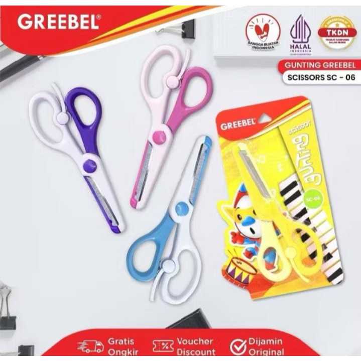 

Gunting Tumpul Scissor Karakter Lucu (SC- 06) GREEBEL / Gunting Sekolah Mini Stainless Anti Karat Nyaman Digunakan