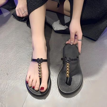 YUTU Outdoor -Sandal Jepit Wanita Karet Jelly Import Kekinian Sandal Terbaru Mutiara Fashion Sandal 