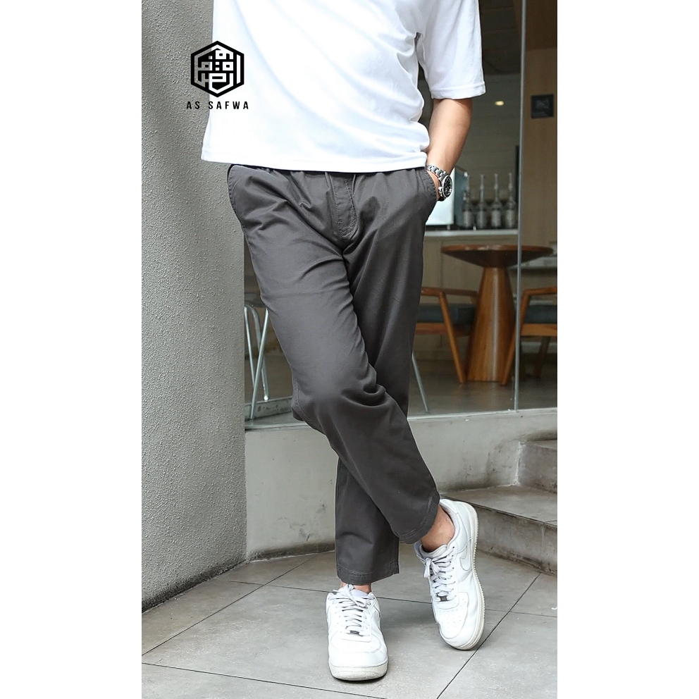 AS SAFWA Celana Ankle Pants Slim Fit Sirwal Cotton Twill Premium