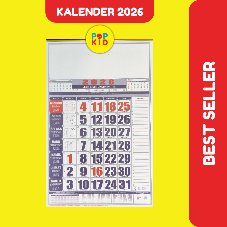 

PROMO KALENDER NASIONAL 2026 32 X 48 CM KALENDER STANDAR KALENDER JAWA 2026 KALENDER DINDING 2026