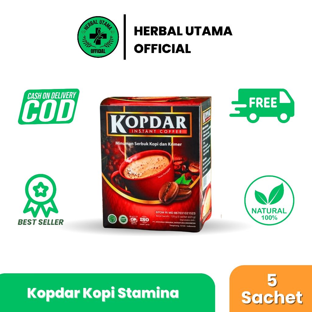 

KOPI KOPDAR INSTANT MENJAGA STAMINA ASLI ORIGINAL ISI 5 SACHET