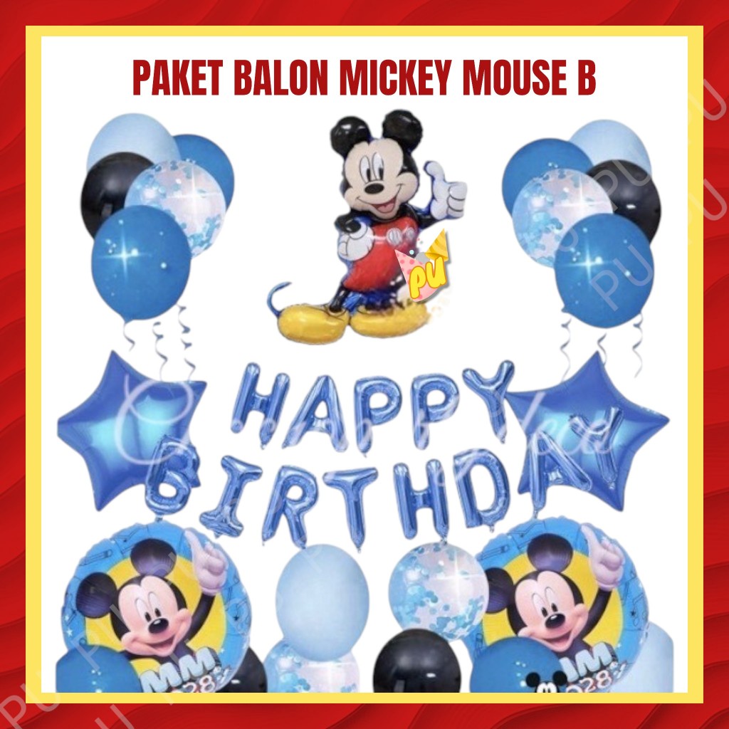 Paket Balon MICKEY MOUSE B / Dekorasi Ulang Tahun Minnie Mickey Mouse