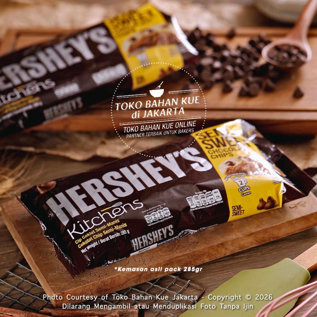 

Hershey Semi Sweet Chocolate Chips 285gr Pack ASLI Hershey`s Kitchens Baking Chip