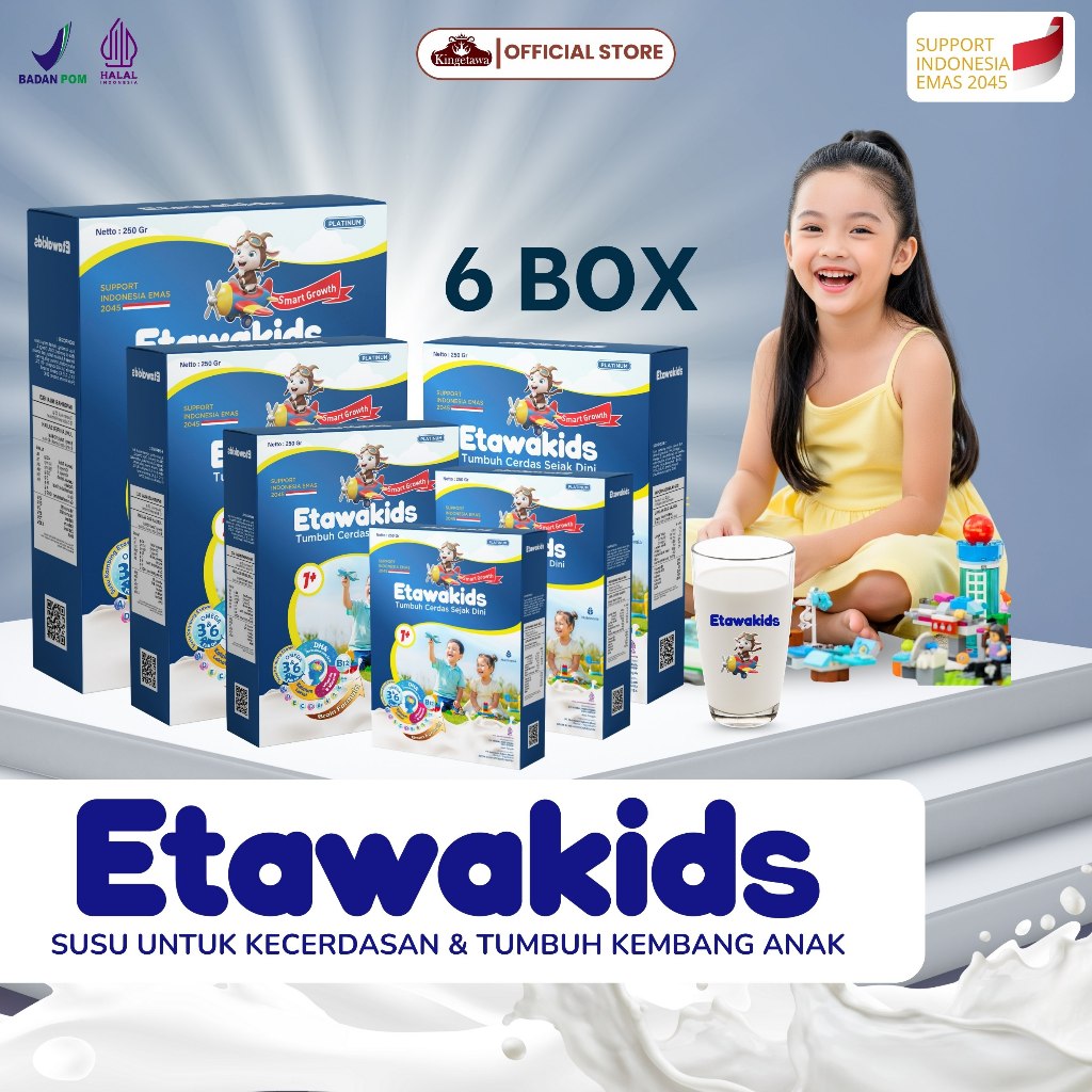 

Etawakids Platinum Susu Etawa Susu Anak dengan Nutrisi Seimbang DHA, Omega 3 6 & Kalsium 6 Box