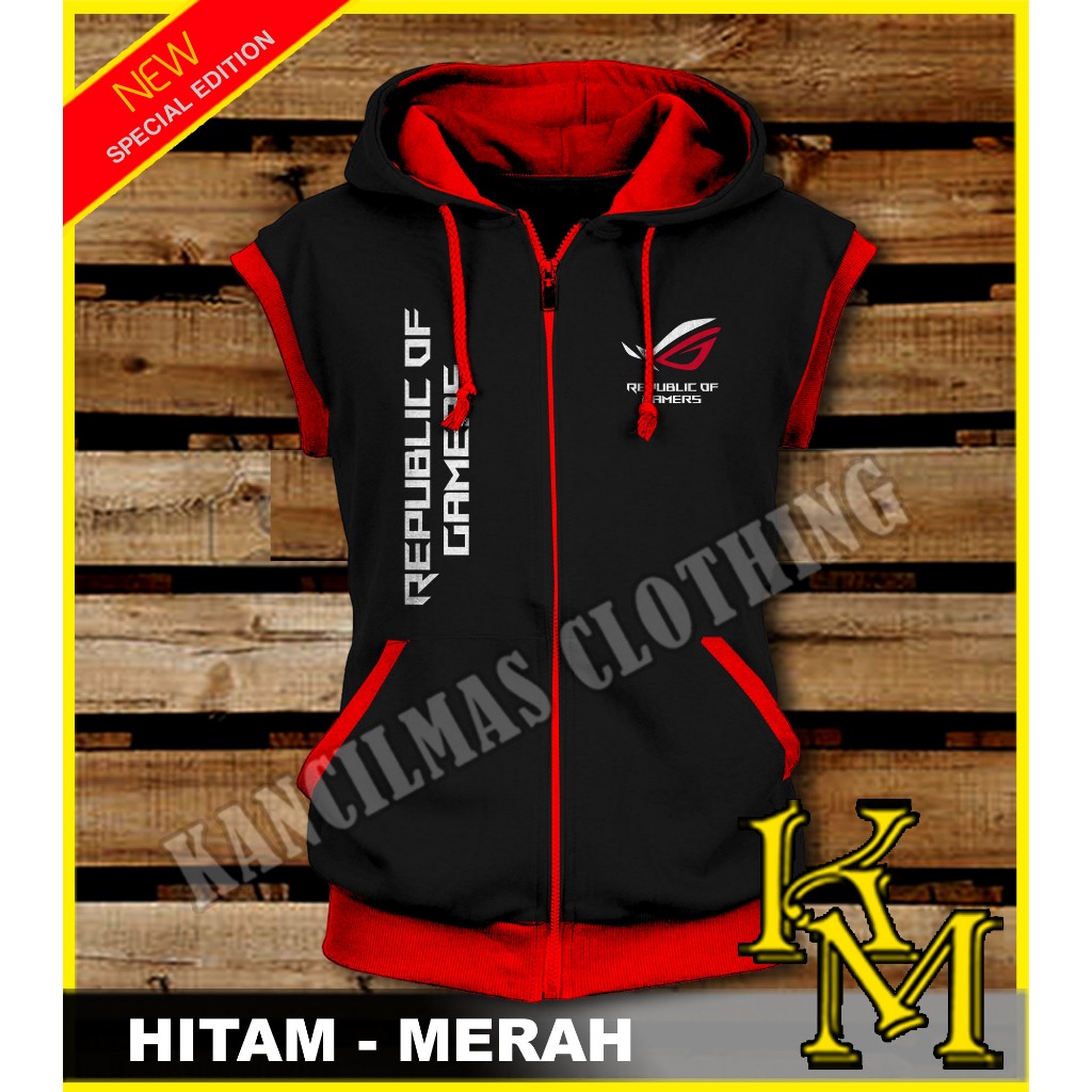 JAKET HOODIE ZIPPER ROMPI REPUBLIC OF GAMERS ROG GAMING
