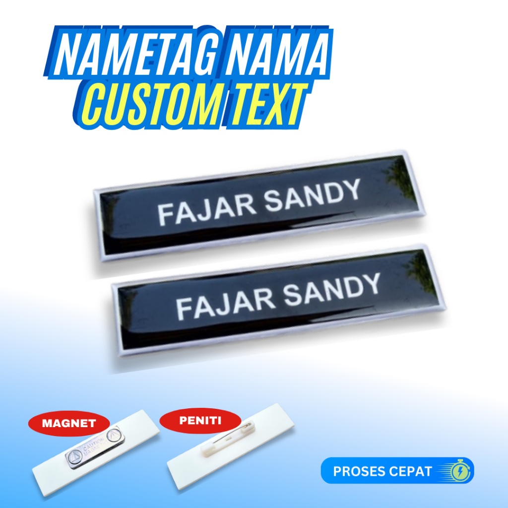 

Custom Name Tag Resin Akrilik Peniti & Magnet - Bisa Request Logo