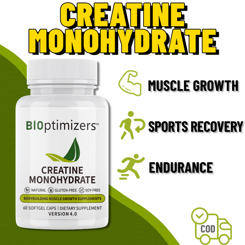 BIOptimizers CREATINE MONOHYDRATE KAPSUL, suplemen olahraga, 60 kapsul