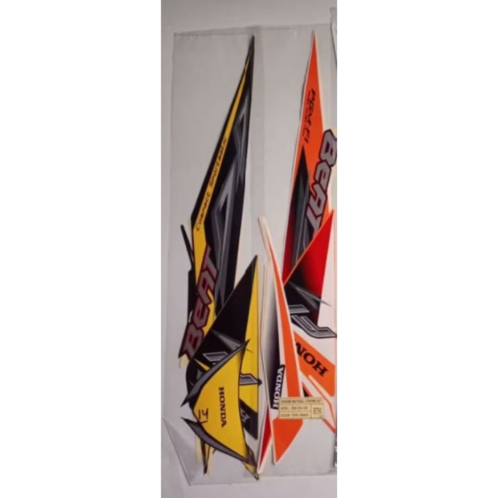 STIKER STRIPING HONDA BEAT FI 2014 WARNA OREN DAN HIJAU