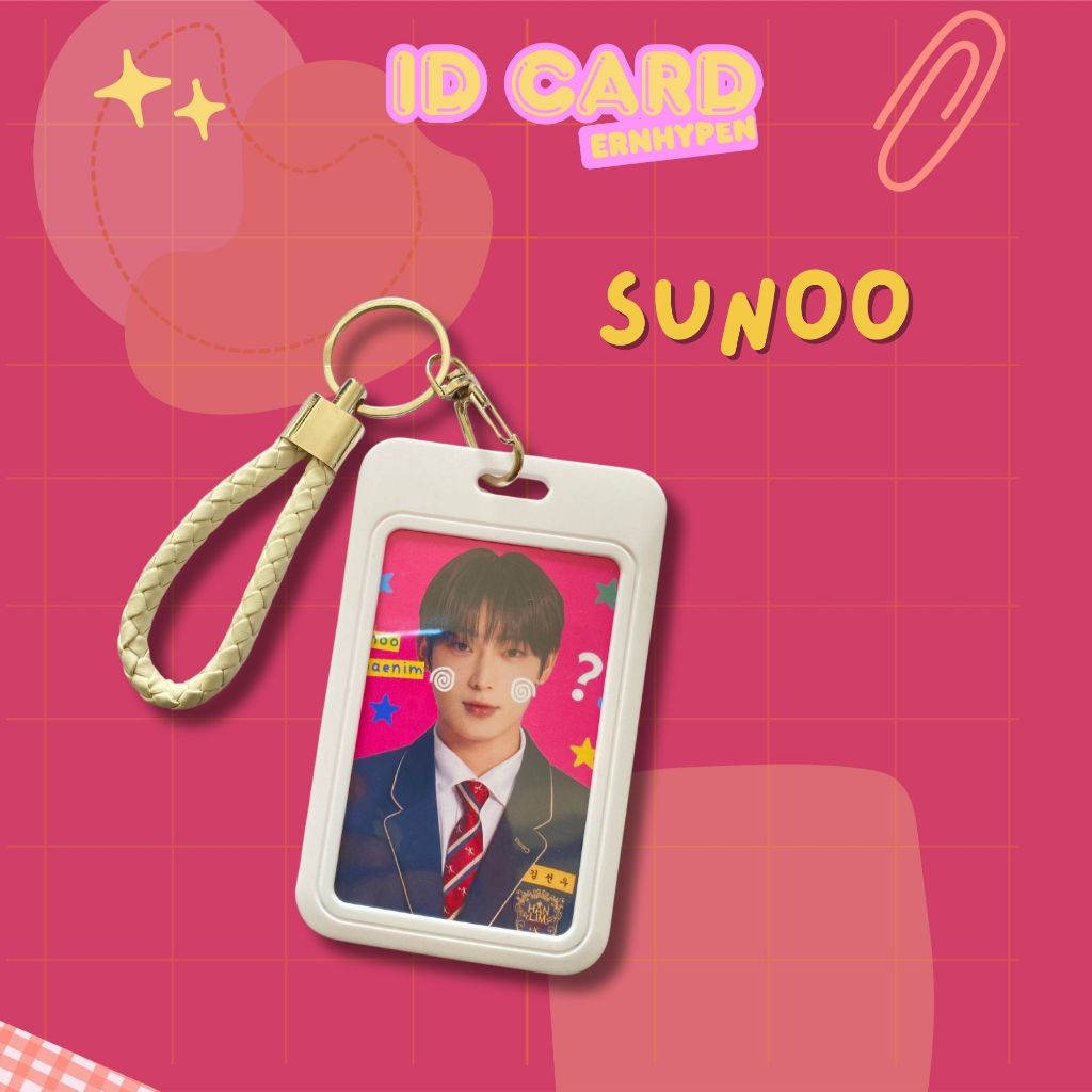 

ID CARD HOLDER Motif Gaya Korean k-pop enhy-pen enha engene Untuk Sekolah / Kantor lucu kawaii Pelindung Kartu