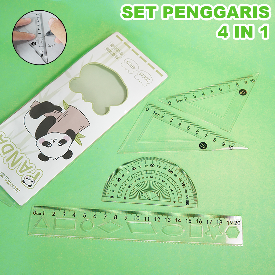 

Set Penggaris Transparan 4 in 1 – Lengkap untuk Sekolah, Matematika & Gambar Teknik GJ-071801