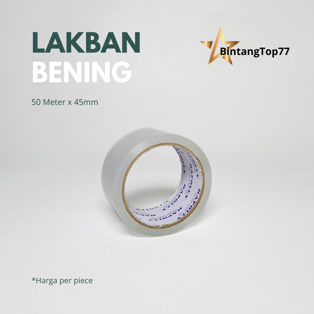 

Napoly Isolasi 50 Meter x 45 mm / Lakban Bening / Selotip Bening (Harga Per Piece)
