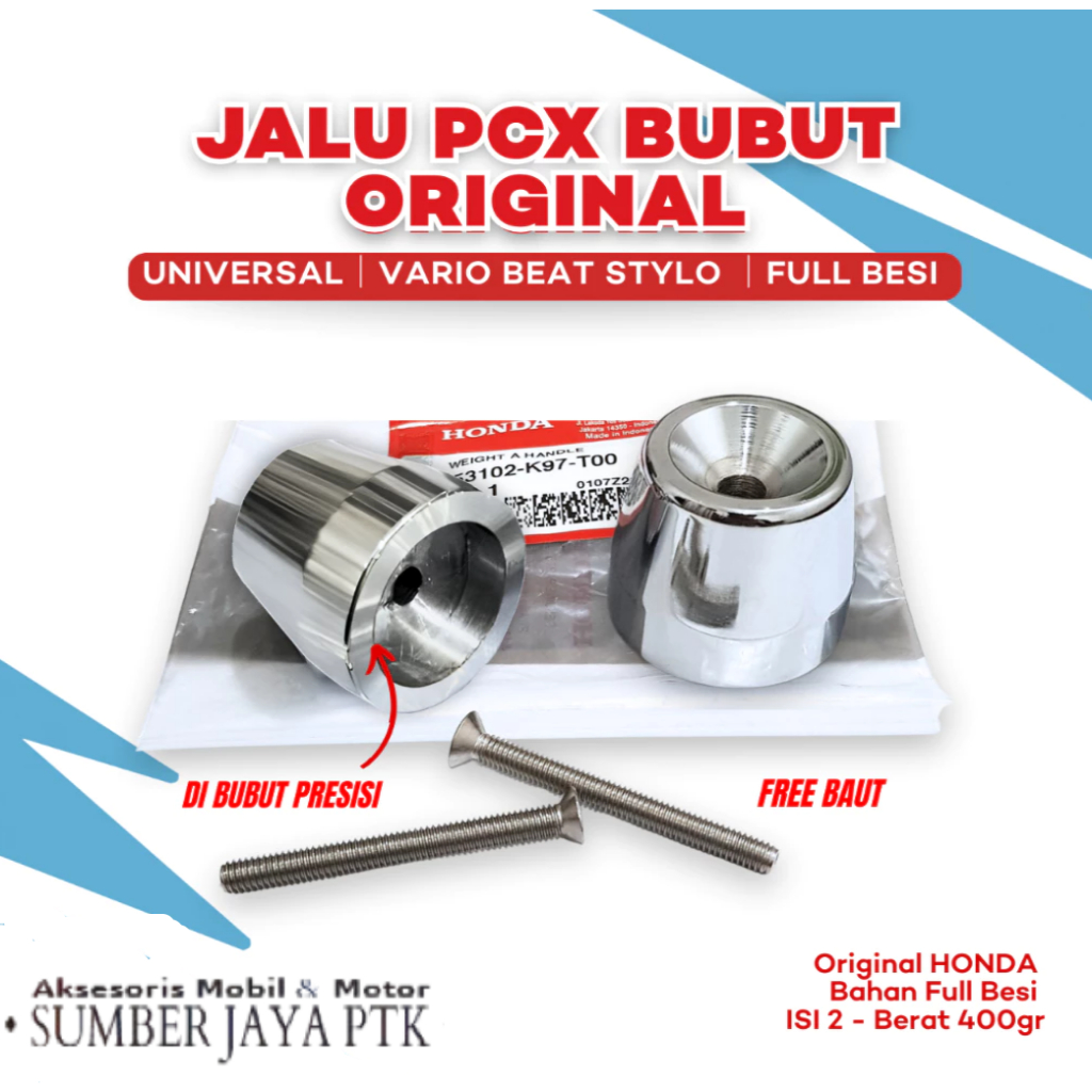 Jalu Bubut Stang PCX 150 Chrome BANDUL STIR UNIVERSAL VARIO NEW BEAT DELUXE VARIO 160 Jalu PCX Honda