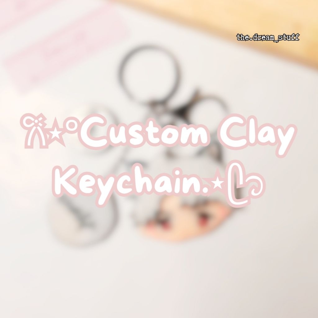 (CUSTOM) Clay keychain handmade | gantungan kunci clay | ganci custom karakter chibi dll | gantungan