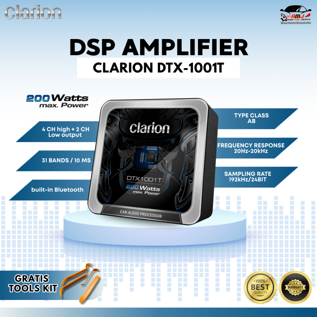 DSP AMPLIFIER / HI-RES CAR AUDIO PROCESSOR / DSP 4 CHANNEL / DSP CLARION DTX1001T / DSP BUILT IN BT