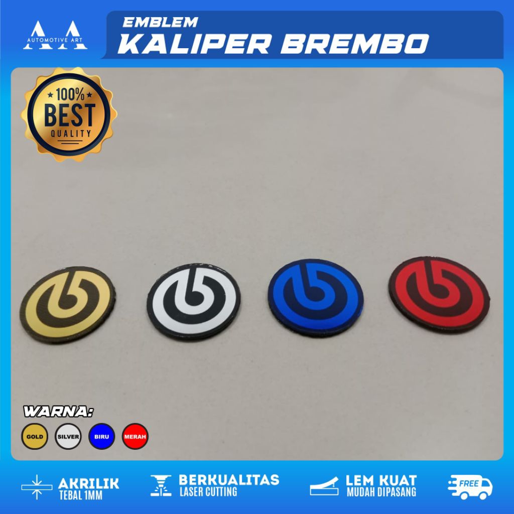 emblem akrilik variasi motor kaliper tutup rem cakram Brembo