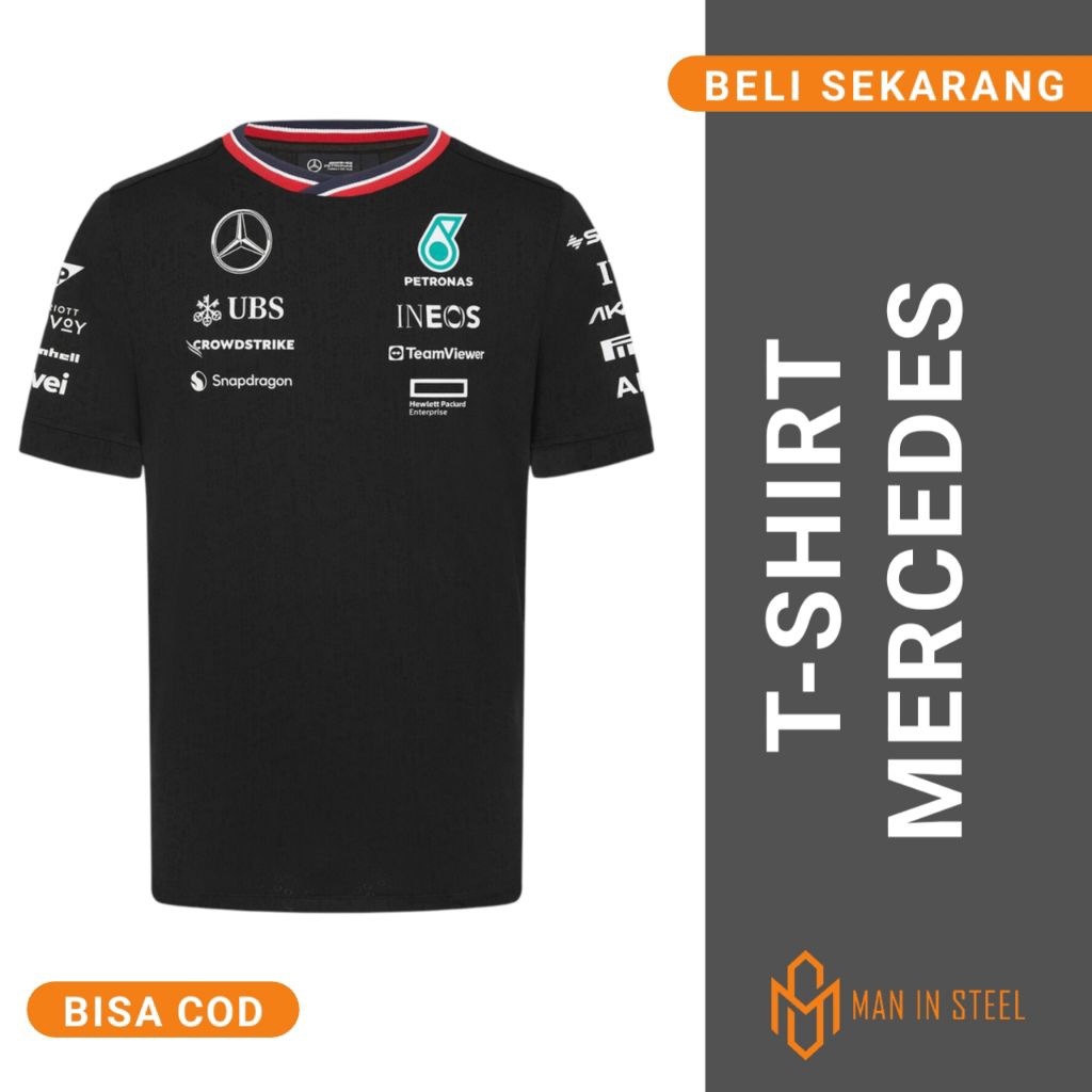 Kaos  Tshirt Jersey  MERCEDES AMG F1 BLACK 2024 Premium