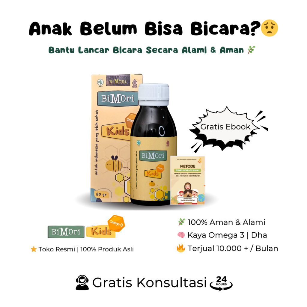 ORIGINAL Bimori Kids Vitamin Anak Cepat Bicara Obat Speech Delay Nutrisi Anak Cepat Bicara Varian