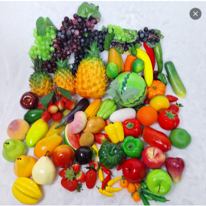 buah hias pajangan artificial buah-buahan palsu buah pajangan replika belimbing delima jeruk apel le