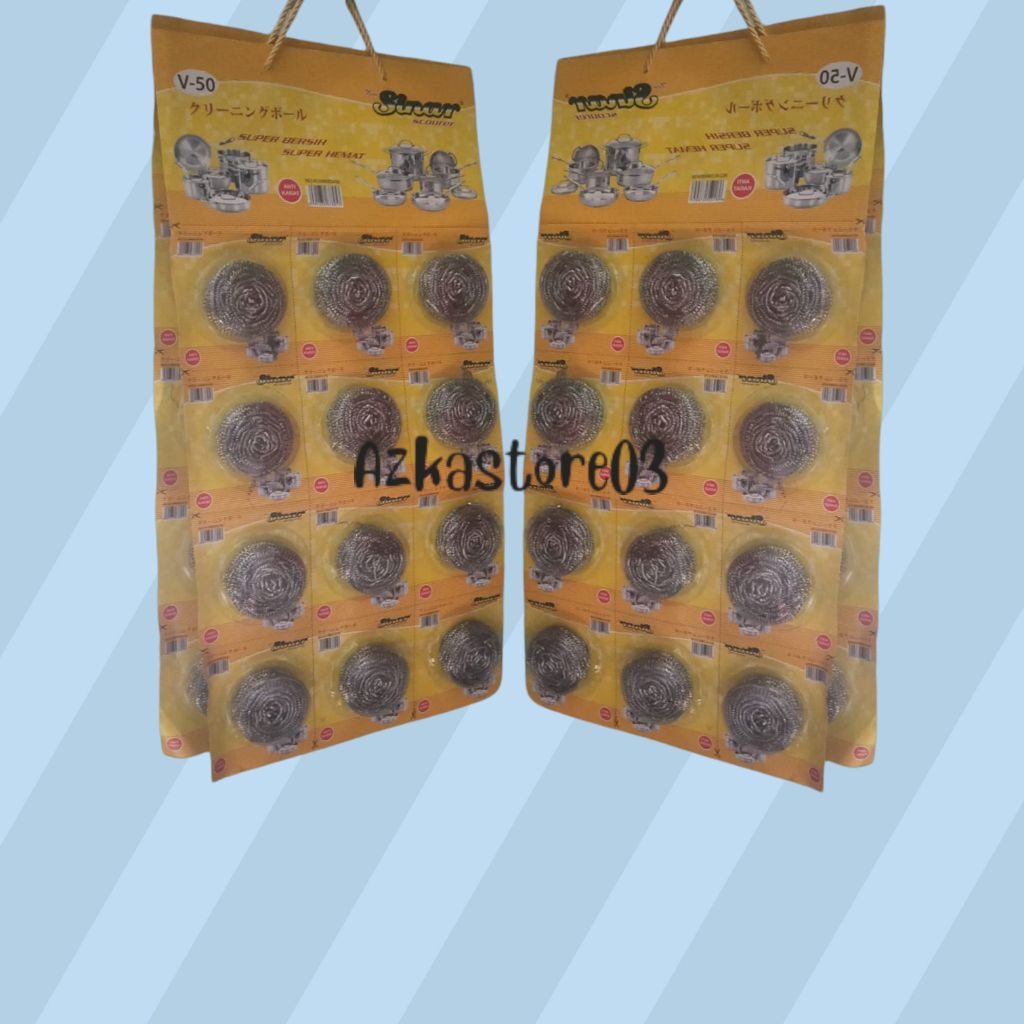 (12 PCS) SABUT KAWAT CUCI PANCI/PIRING ANTI KARAT MERK SINAR