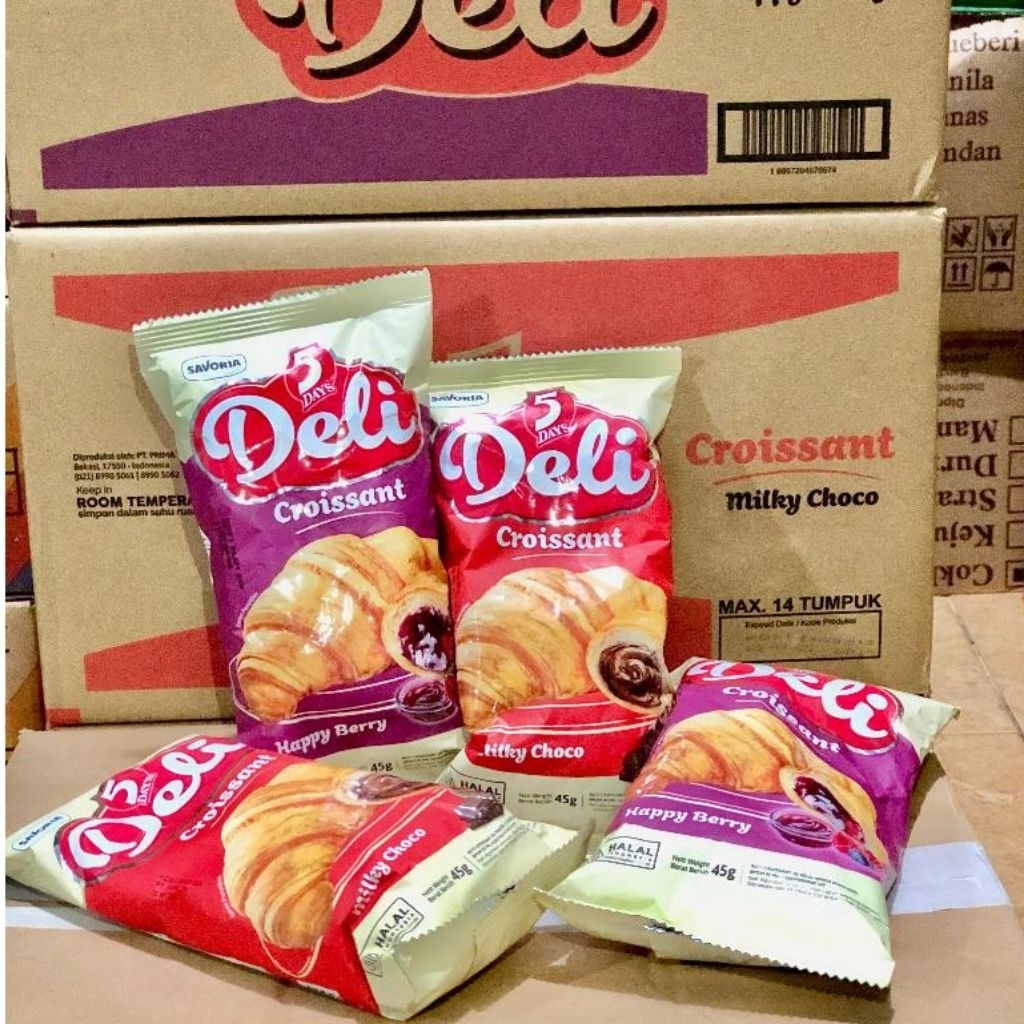 

Roti Deli Croissant milky choco | happy berry 2pcs