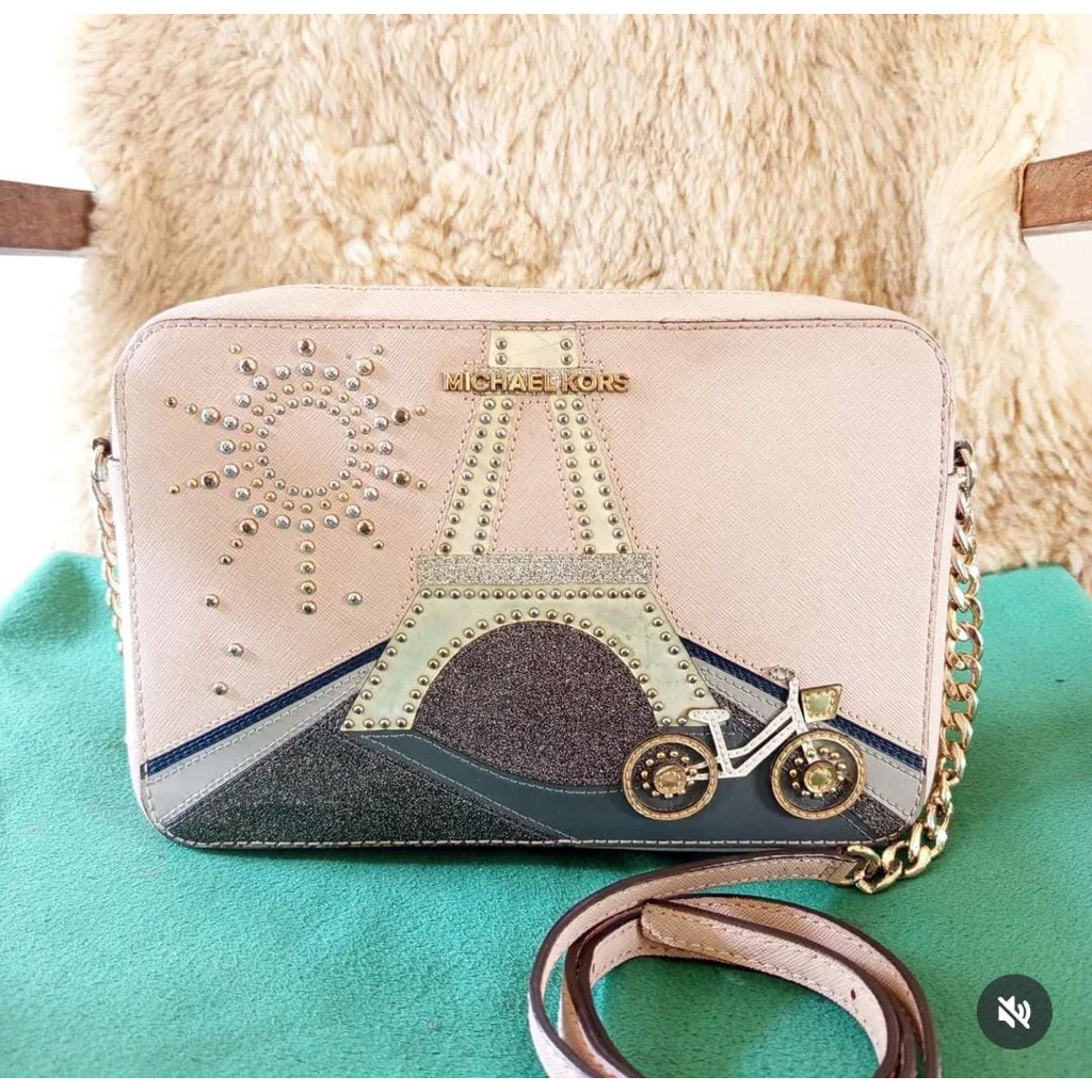 PRELOVED MICHAEL KORS EIFEL PARIS CAMERA SLING BAG 100% original tas selempang tas bahu tas clutch b
