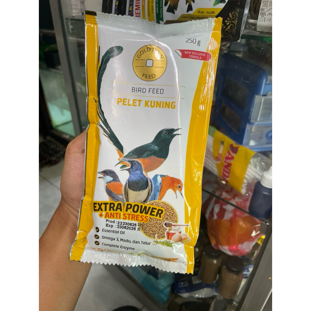 Pelet burung Goldcoin Pelet Kuning Extrapower+ 250gram