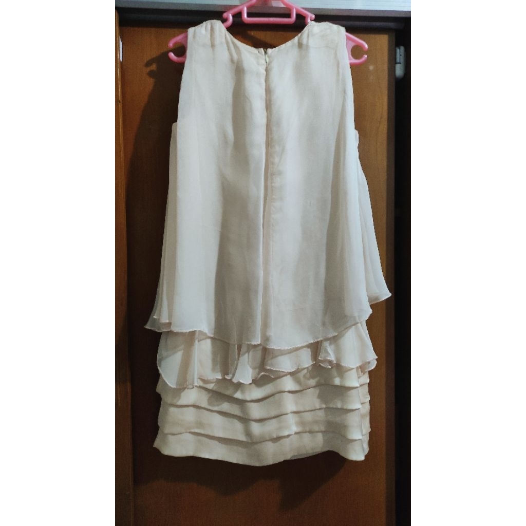 Mini Chiffon Dress Warna Cream